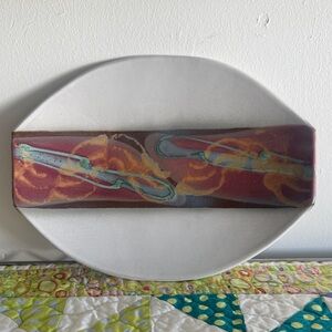 Vintage 80s/90s Abstract Handmade Ceramic Tray, Signed